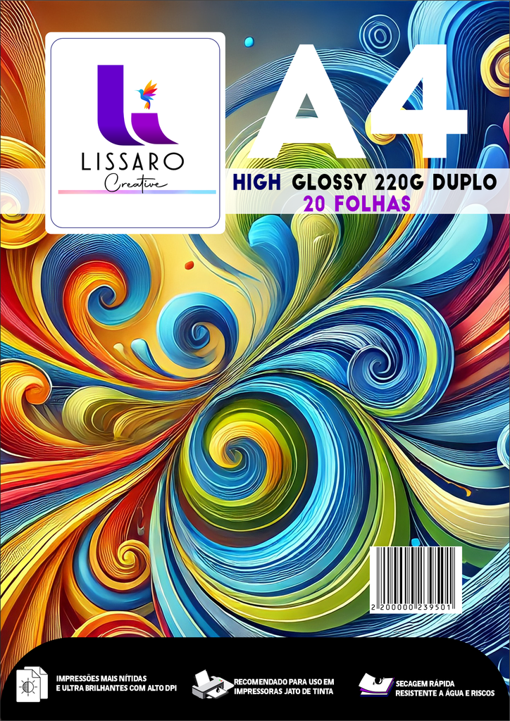 PAPEL FOTO GLOSSY DF 220G A4 PACOTE C/ 20FLS