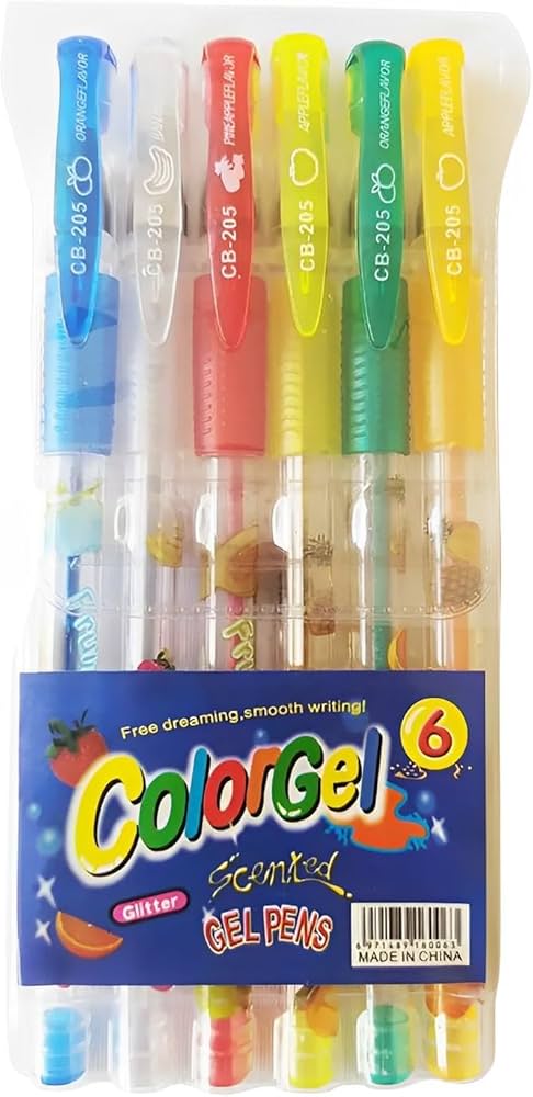 CANETA COLORGEL GLITTER 6 CORES