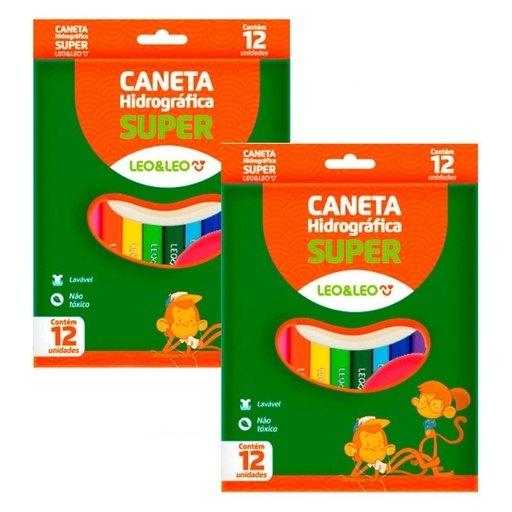 Hidrocor Super Lavável12 Cores Leo&leo