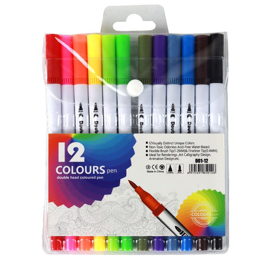 [BRUSH FINE CHINES 12 CORES] PILOTO/FINE 12 CORES (DOUBLE HEAD)